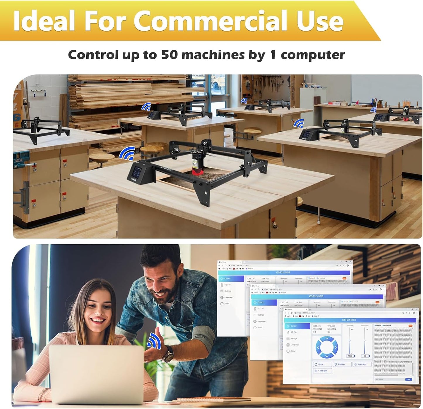 LONGER Laser Engraver, Ray5 5W Higher Accuracy DIY Laser Cutter Engraving Machine with 3.5" Touch Screen, App Offline Control,400x400mm,0.08mm Laser Spot, for Wood Metal Acrylic Glass