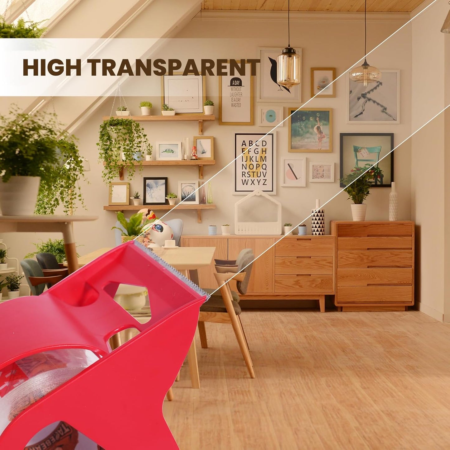 No Noise Packing Tape with Dispenser, 2.6mil Thick, 1.88" x 22yd Super Clear Packaging Tape for Book Binding, Carton Sealing, Moving, Shipping, 6 Rolls Tape with 6 Free Dispenser