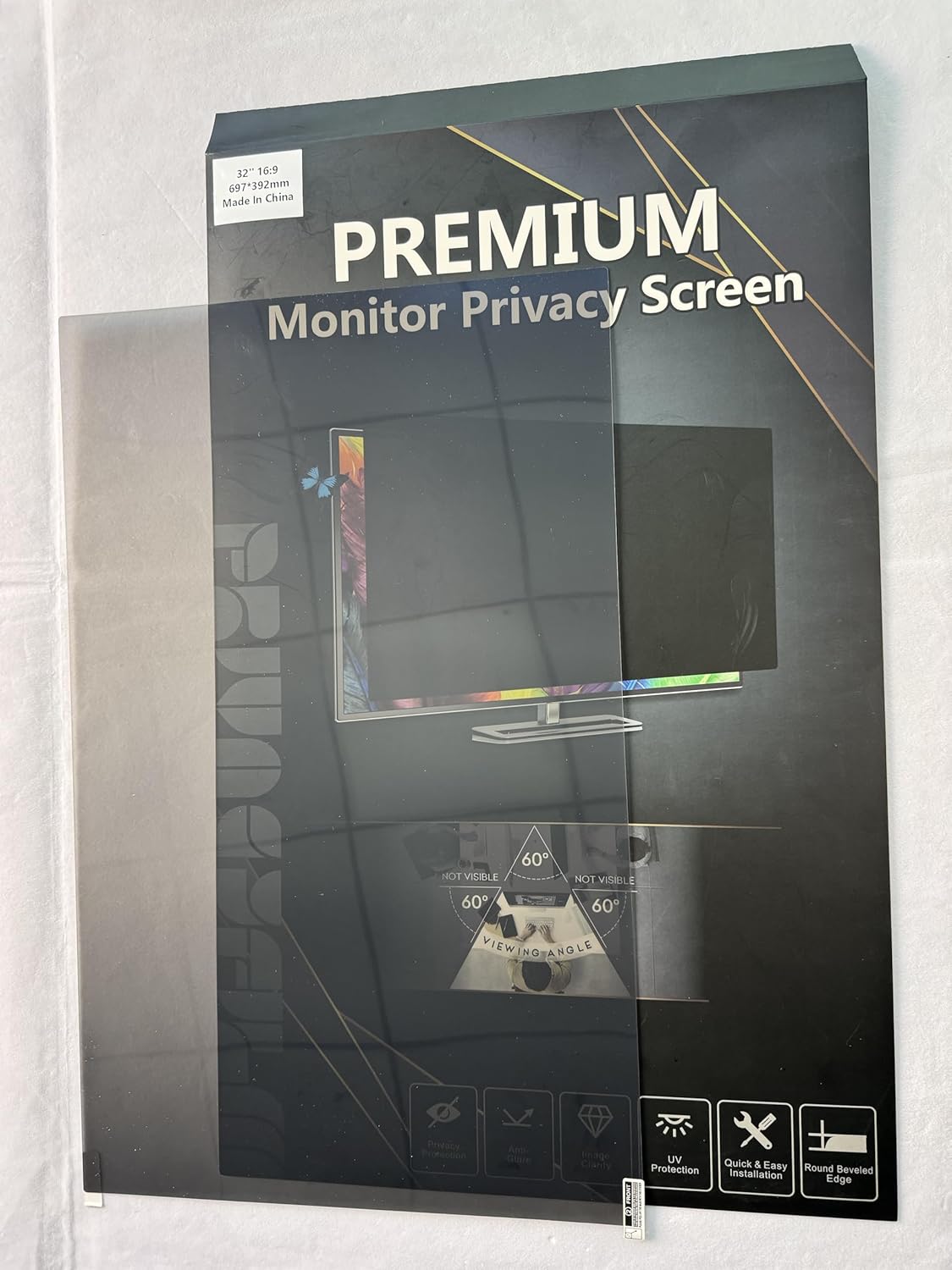 32 Inch Curved Computer Privacy Screen Filter for 16:9 Widescreen Computer Monitor Computer Screen Protector Computer Screen Privacy Shield Anti Glare and Blue Light