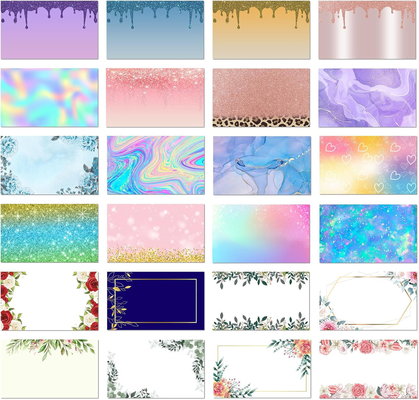 Custom Thank You Floral Business Cards Customizable with Logo Photo Personalized Business Card Customize for Small Business Customized Waterproof Double Sided Cards 100 200 500 1000