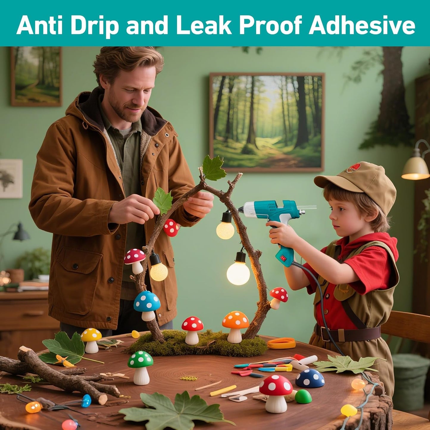 110V/20W Hot Glue Gun with 30 Glue Sticks Set,Lightweight Craft Gun for DIY,Home Repairs and Kids' School Projects