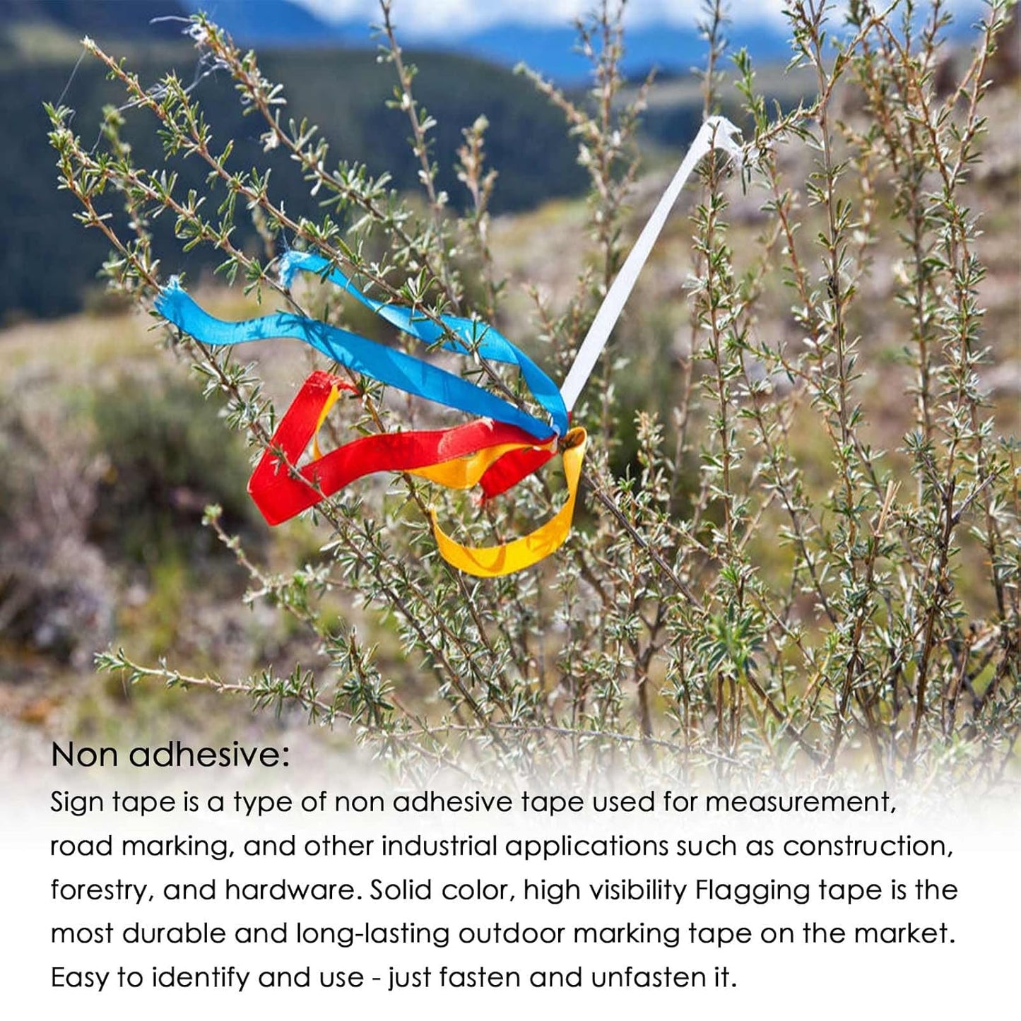 5 Pack Orange Flagging Tape, Non-Adhesive Plastic Ribbon Neon Marking Roll, 0.78"*500ft, Marking Tape for Tree Marking, Hunting, Boundaries and Hazardous Areas,Trail Marking