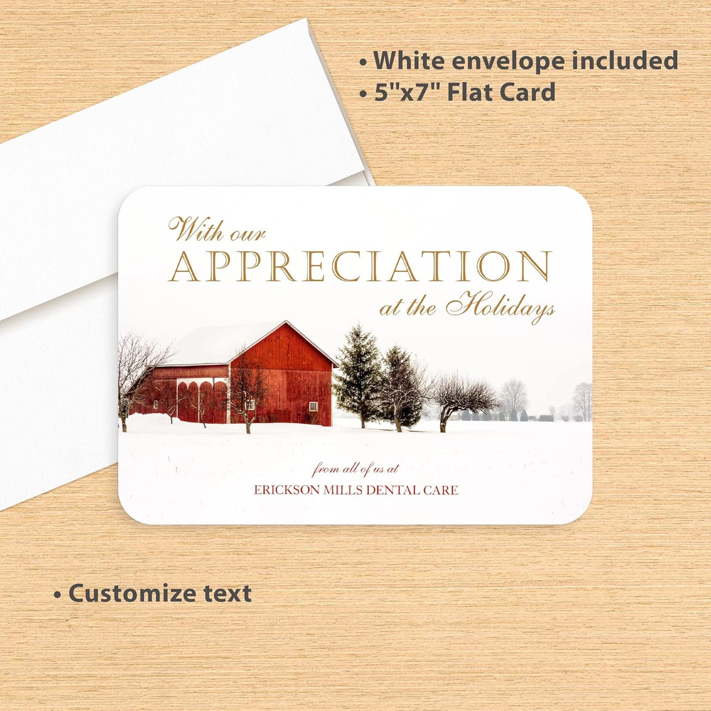 Let's Make Memories Personalized Business Christmas Cards with Envelopes - Premium Quality - 5x7-2025 Holiday Cards & White Envelopes - Country Escape - 25 ct