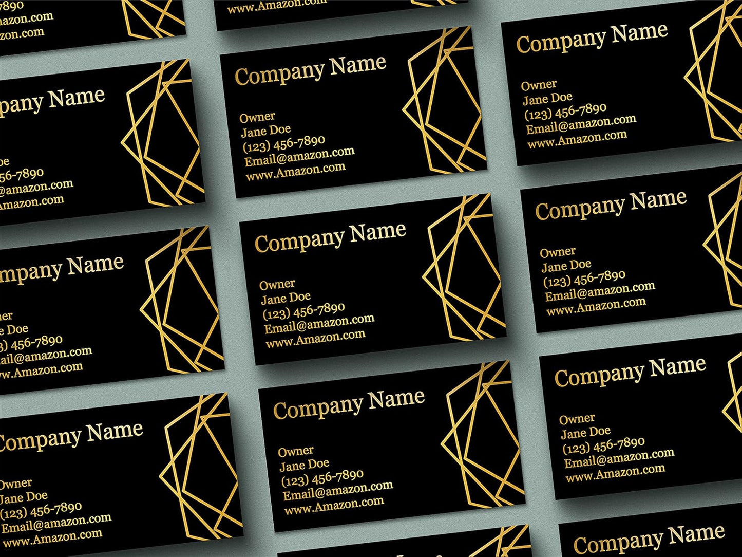 Personalized Gold Foil Black Business Cards 100 Pack - 3.5" x 2" Cards - 14 PT Thick Sturdy Cards - Unique Shiny Gold Foil - Made in the U.S.A. (Gold Hex)