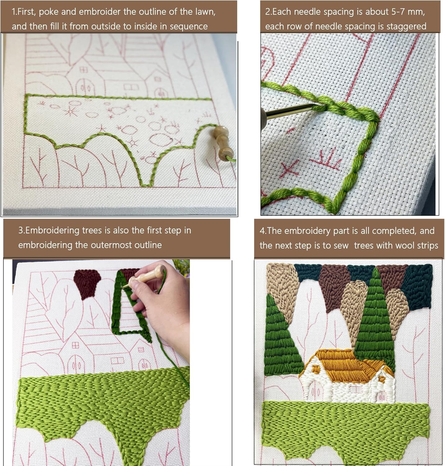 clberni Punch Needle Kit, Punch Needle Embroidery kit, Crafts for Adults, Matching 16“Photo Frame Hanging on Wall as Home Décor (Forest with Photo Frame)