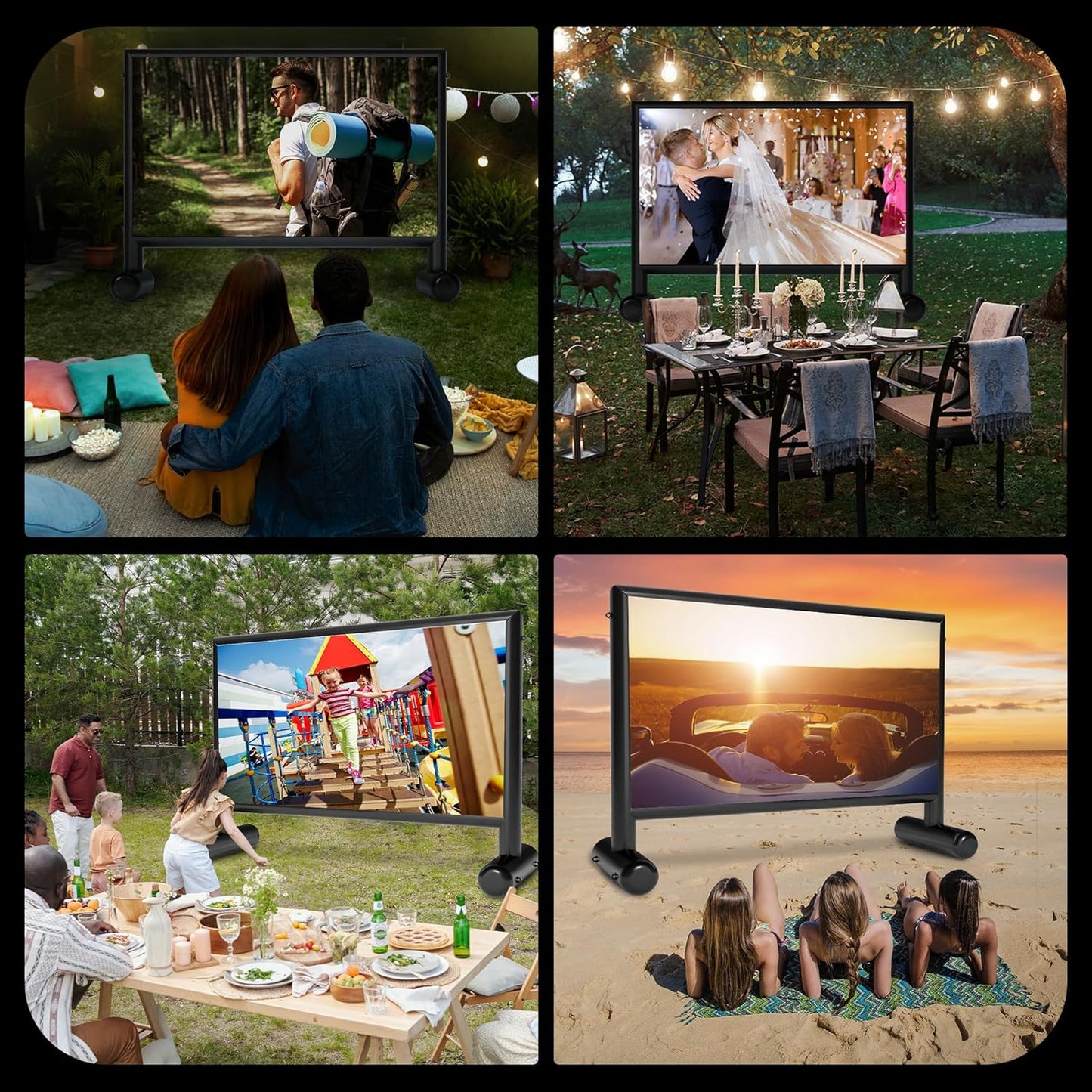 Inflatable Projector Screen, 11ft PVC Upgraded Inflatable Movie Screen Outdoor Airtight Design with 600W Air Pump for Outdoor/Indoor - Does Not Require Continuous Inflation