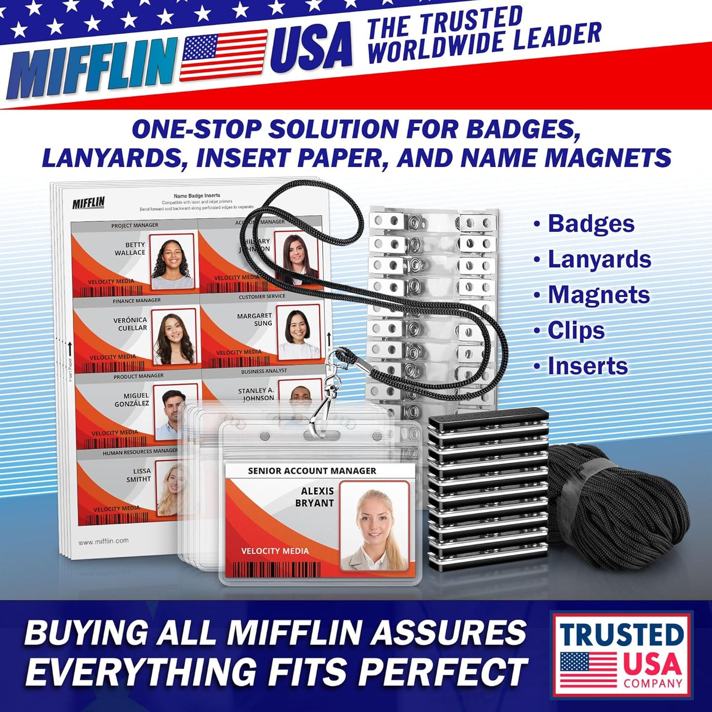 Mifflin-USA Passport & Card Holders (Clear, 4x6 Inches, 250 Pack), Extra Large ID Name Badge Holder, Zipperless Vertical Plastic Card Holders