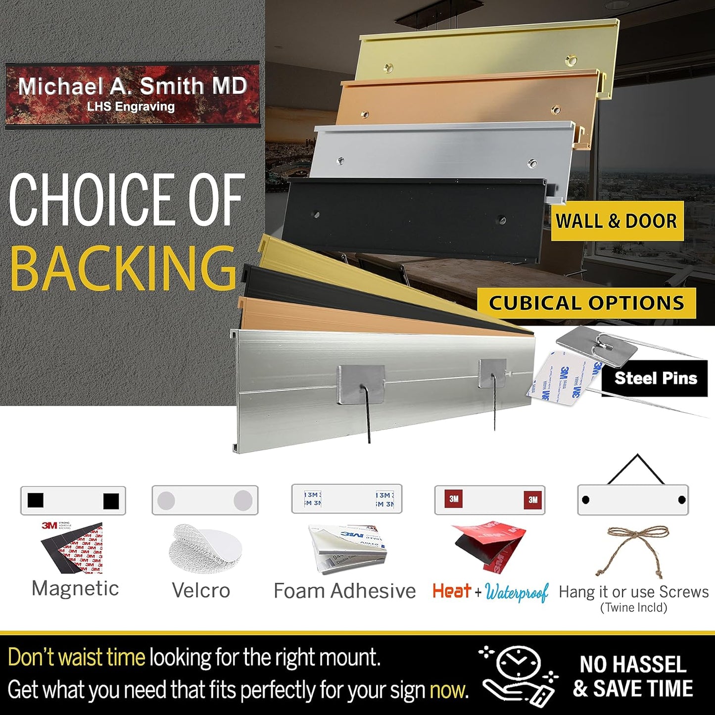 Engraved Custom Door Plate Red Plastic Office Door Sign with Black Letters - Made in USA 2x10 B14