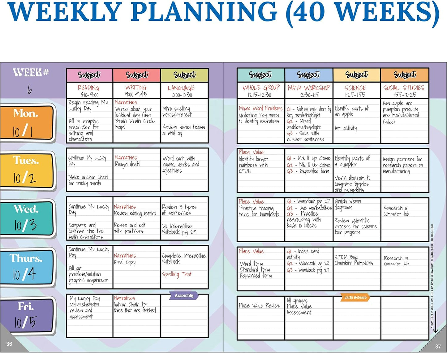 Carson Dellosa Retro Remix Teacher Planner 2025-2026, Undated 8" x 11" Lesson Plan Book With Retro Stickers, Class Schedule, Weekly Calendar, Homeschool & School Supplies, Groovy Classroom Must Haves