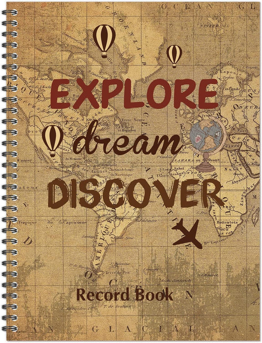 Faccito 8.3'' x 11'' Teacher Record Book 2025 Grade Book Undated Attendance Register Class Student Roster Monthly Reminder Grading Chart Gift for Elementary Classroom School Office(Map Style)